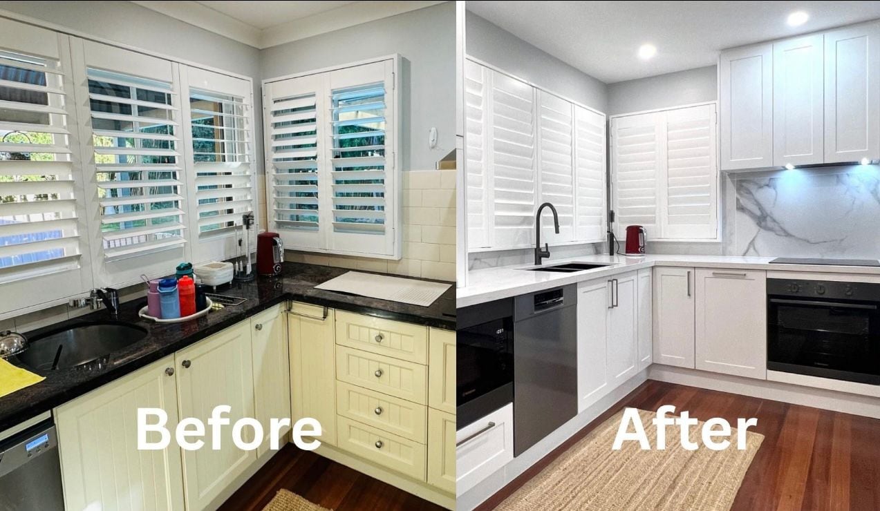 Kitchen before and after