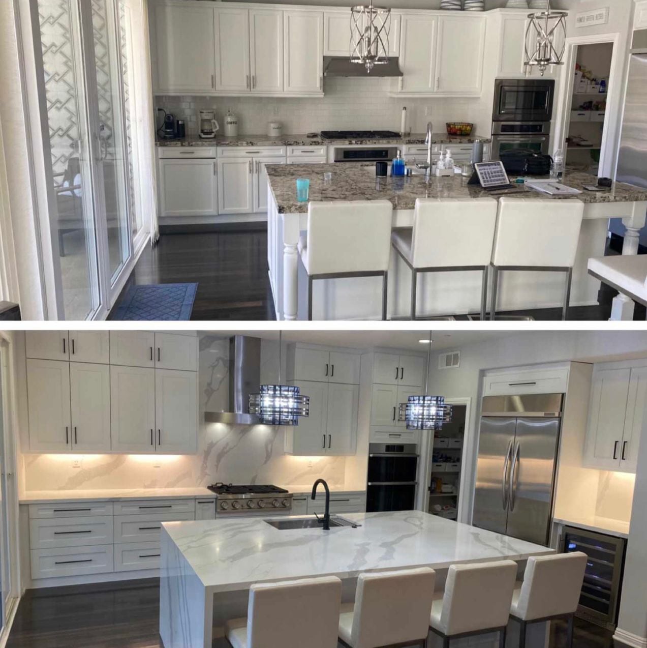 Kitchen before and after
