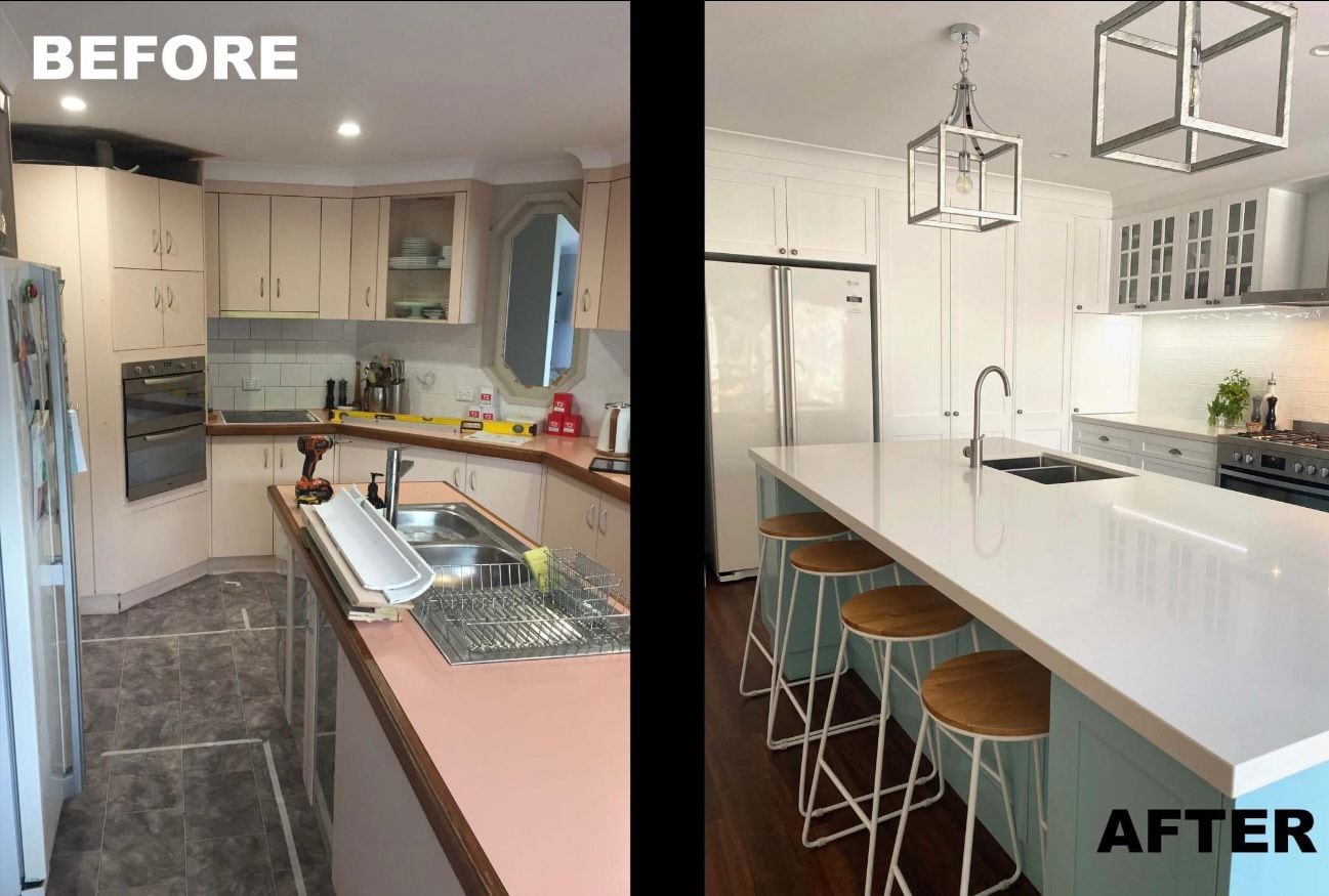 Kitchen before and after